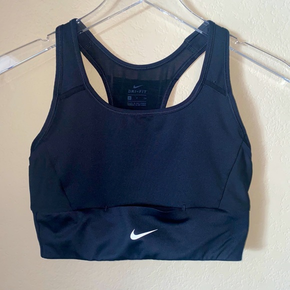 Nike Other - NIKE Swoosh Pocket Sports Bra Black Mesh Women’s  Size Small